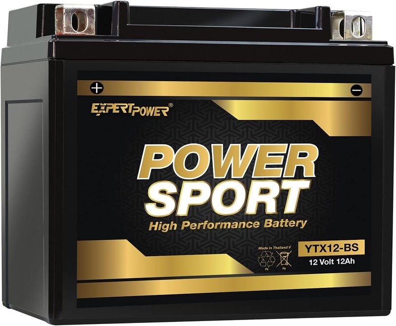 ExpertPower 12V YTX12-BS Maintenance-Free Replacement Battery for Motorcycles, ATVs, Scooters & Snowmobiles – Reliable Batteries Solutions – Compatible w/ 2003 Honda TRX250 Recon & More - Image 1